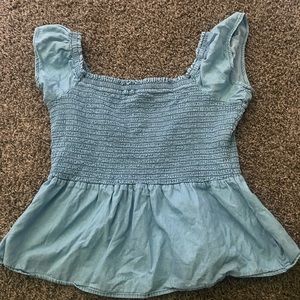 blue crop top